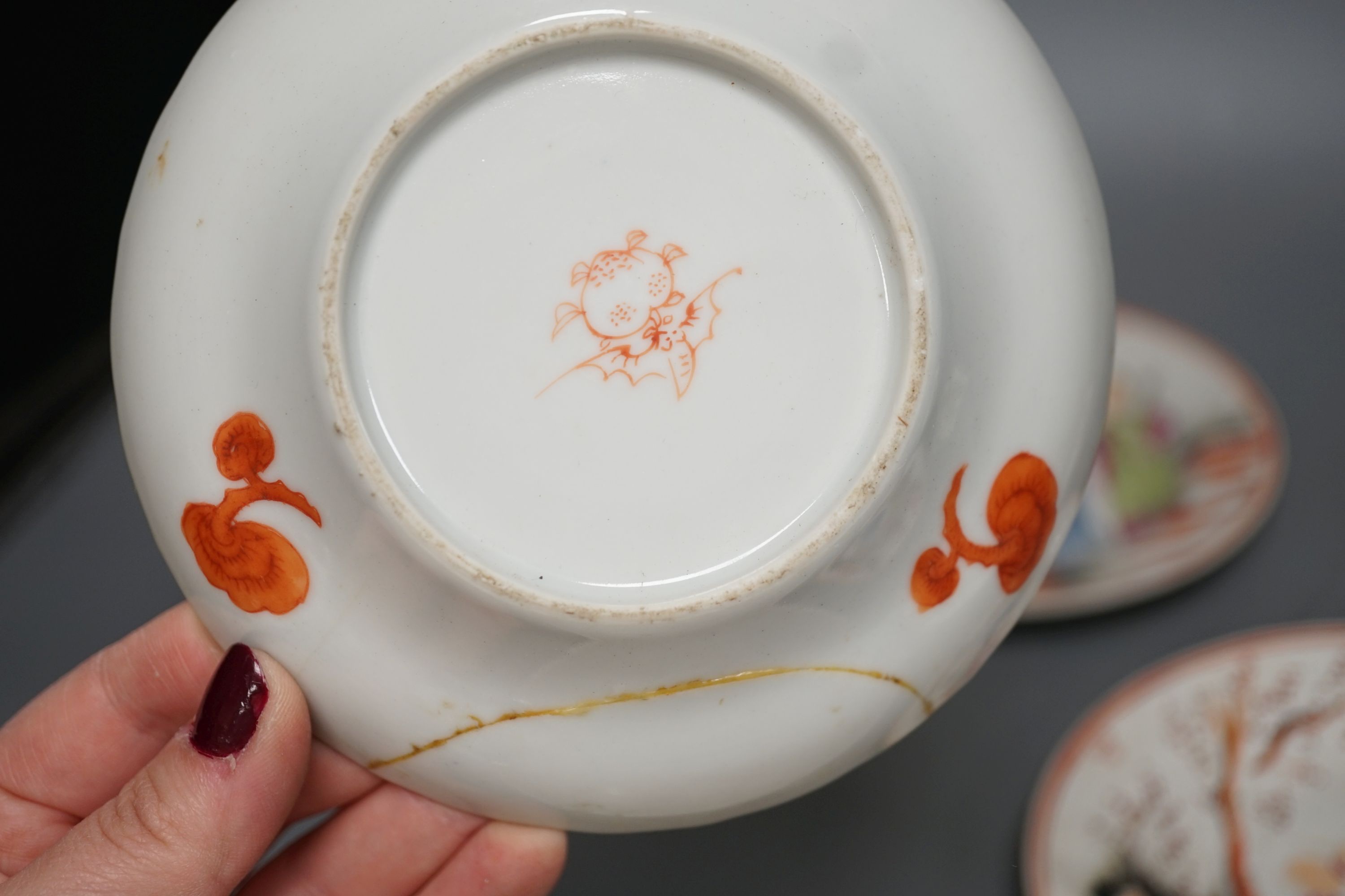 A group of 19th century Chinese famille rose and English chinoiserie tea wares